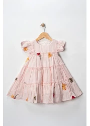 Minigimin Cicileri My Little One's Cicileri Embroidery Cotton Girl's Dress - Powder