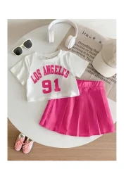 My Kids Wear بدلة بناتي مطبوعة بتنورة كومة