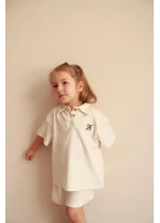 Oh La La Koala For Little Ones Olive Embroidered Polo Neck Shorts Set