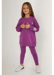 U.S. Polo Assn. U.S. Polo Assn Shiny Girl Purple Girl's Long Sleeve Pajama Set