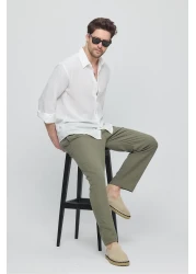 GIENTO Men's Oversize Cut Linen Shirt