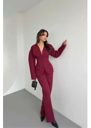 fmnbutik Pinterest - Equivalent Design Blazer, Palazzo Pants Double Stylish Trend Set