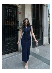 Viskosa VISCOSA الأناقة غير الرسمية: فستان الدنيم الحديث