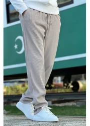 ElitWear بنطال مريح مخطط من القماش المرن