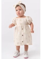 MixMax Bebe Daisy Patterned Bandana 100% Cotton Baby Girl Dress