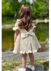 Baby Animals Baby Girl Dress Girl's Dress Birthday Party Wedding Dress Ruched Short Sleeve Lined Dress