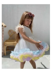 KETBaby Girl's Puffy Skirt Dress - Rainbow