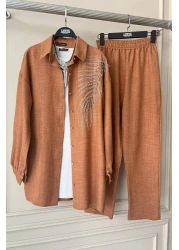 YEDİLALE WOMEN'S SHIRT COLLAR LINEN SET