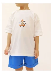 BALKABAĞI Catch Me Bro Boy's Summer Shorts Suit (2-9 Years) Mtye0063