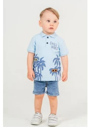 Chicsy Baby Lakos Style Palm Print Adjustable Short Sleeve Shorts Set for Kids and Baby