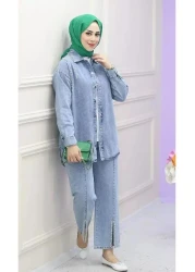 HARMAN BUTİK Jeans Jacket and Pants Set for Woman