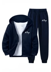 han elegant King Summer Printed Zippered Boys' Tracksuit Set