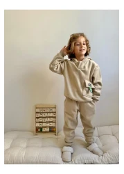 YİGİT BUTİK Yigit Boutique Fleece Fabric Hooded Boy Set