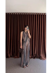 HAZELANNA Double Breasted Cut Brown Suit