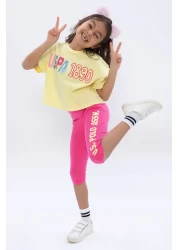 U.S. Polo Assn. Light Yellow Girl's Crew Neck Tights Set