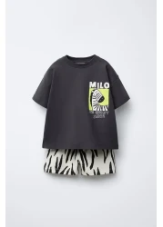 Monila Boy's Printed Cotton Shorts Underwear Set