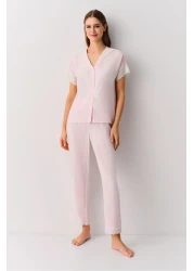 Suwen Pink Line Masculine Pajama Set