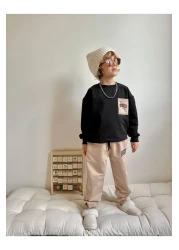 YİGİT BUTİK Boy's Bottom Top Set with Shirt Pockets
