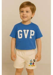 Soft kids Blue Printed Children's Summer Bottom Top Set