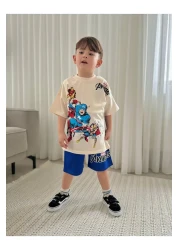 JELİBOOM Boy's Shorts Suit Avangers Organic 100% Cotton