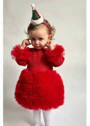 KETBaby Pompon Party Plise Girl's Dress