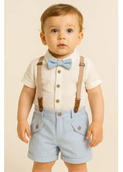 minuma Baby Boy Salopet Shirt Shorts Set 9/24 Months