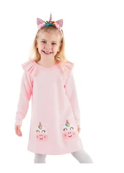 Denokids Pink Girl's Dress - Cowcorn