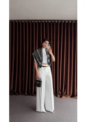 HAZELANNA بنطلون بوليفيسكون أبيض