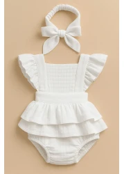 ipek atlas Baby Girl and Child Bow Bodysuit Muslin Dress
