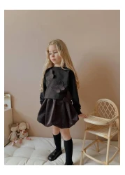 YİGİT BUTİK Yigit Boutique Butterfly Detailed Glitter Balloon Skirt Girl's Bottom and Top Set