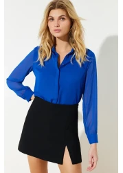  Collection Transparent Baby Blue Woven Shirt - Regular Regular Fit TWOAW20GO0116