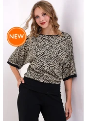 Şiir Melipilla Women's Leopard Named Blouse and Combed Use