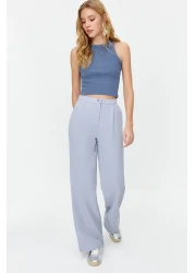  Collection بنطال منسوج بأرجل واسعة باللون الأزرق الفاتح - TWOAW22PL0139