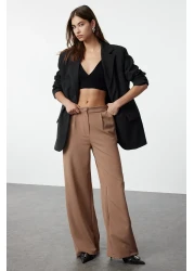  Collection Mink Color Wide Leg Pleated Trousers - TWOSS21PL0189