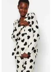  Collection Ecru Heart Viscose Woven Pajamas Set Thmaw21Pt0936