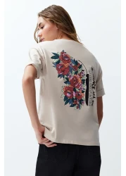  Collection Stone Back Printed Relaxed/Comfortable Fit Short Sleeve Knitted T-Shirt TWOSS24TS00147