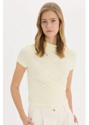 Defacto Soft Touch Slim Fit Boat Neck Short Sleeve T-Shirt E7016Ax25Sp