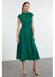 Collection Green A-Line Pleated Woven Stylish Evening Dress Night Graduation Dress Tpraw25El00151