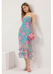  Collection Pink Floral A-Line Midi Woven Dress Twoss23El01872