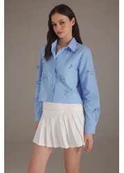  Collection Blue Bow Detailed Shirt Twoss25Go00144