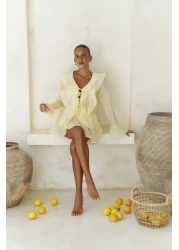 BOHEMAİ Aliza Yellow Shirt Shorts Set