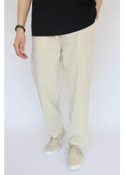 nobility jean بنطلون كتان صيفي مريح للجنسين مع خصر مرن من القطن برباط رائع