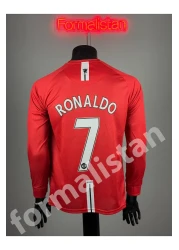 Zevıl Manchester.United Ronaldo Long Sleeve Adult Football Jersey-Red Futbol9