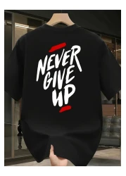 qubo sportswear & company Qubo Unisex Oversize Printed Cotton Crew Neck Short Sleeve Black T-Shirt