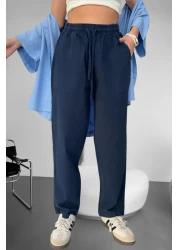 BİRBEYSTORE بنطلون كتان هامبيز سفلي بدلة رياضية مريحة مقاس كبير من القماش الخام للجنسين مريح