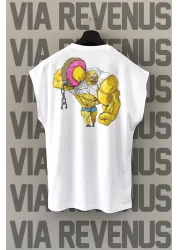 Vordevia تيشيرت رياضي برقبة دائرية وأكمام مطبوعة من Gym Back