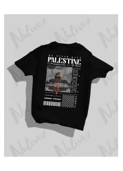Nulivez تي شيرت كبير الحجم للجنسين بتصميم فلسطين عالي الجودة - مطبوع على الظهر