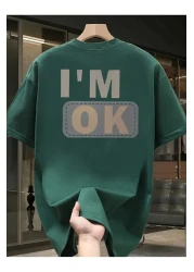Keywest Unisex I'M Ok Printed Oversize 100% Cotton T-Shirt