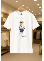 C&C OKULCUNUZ Polo Bear Ralph Printed Oversize Unisex 100% Cotton Breathable Thick Fabric T-Shirt