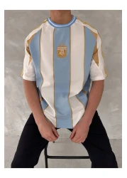 İLKCET MODA Arg Embroidery Oversize Unisex T-Shirt